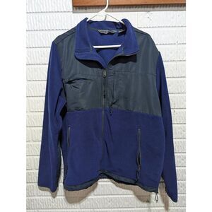 U.S. Life Men's Blue Long-Sleeve Front-Zip Multi-Pocket Fleece Jacket Size XL